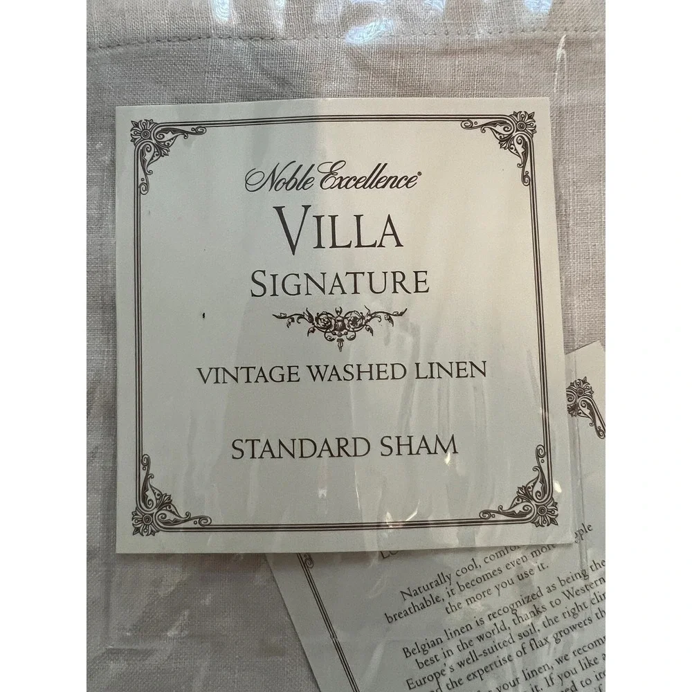 Noble Excellence Villa Signature Vintage Washed Linen Sham Standard 20